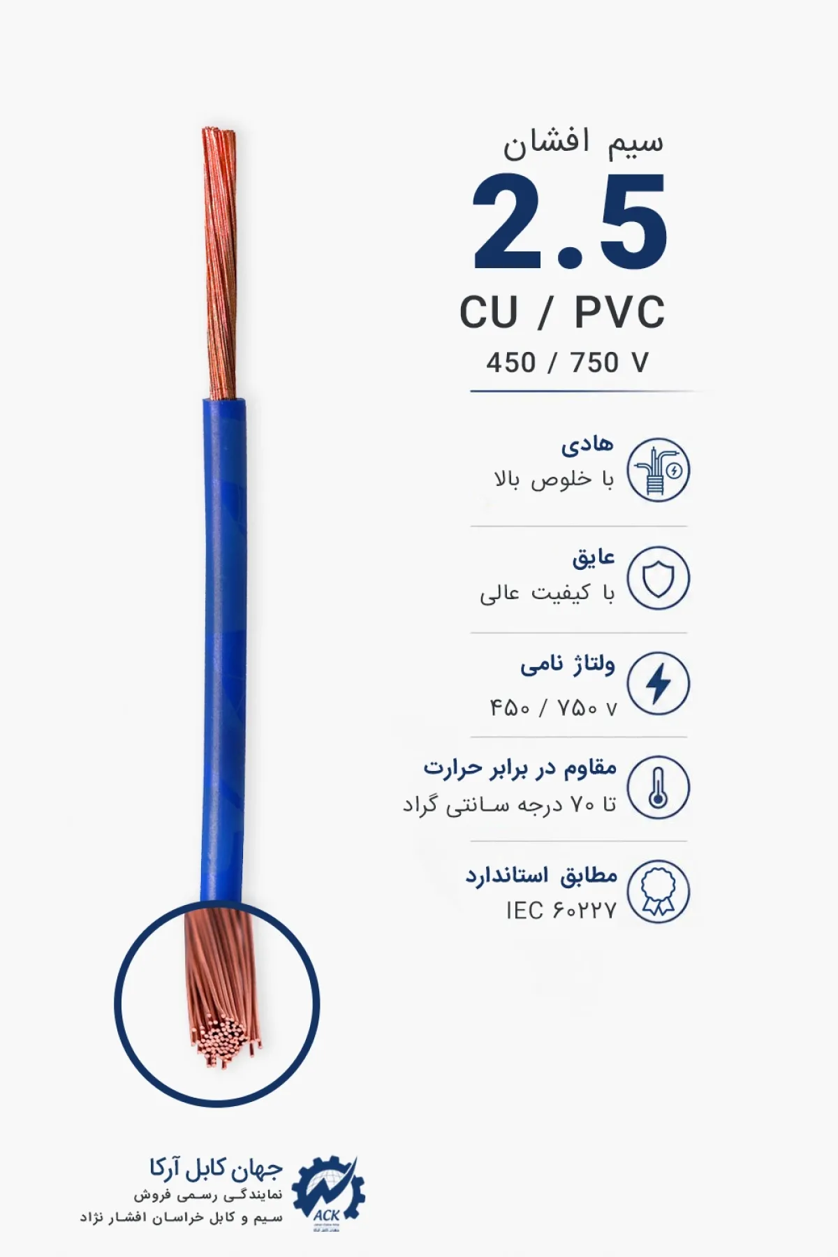 سیم افشان 2.5 خراسان افشار نژاد با مشخصات فنی و کاربرد محصول